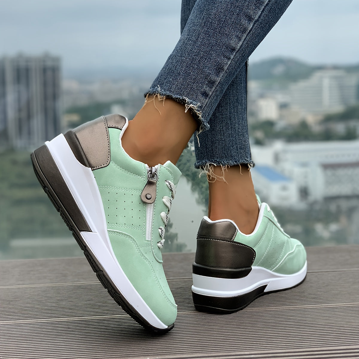 🔥Ultimo Giorno Promozione Sconto del 60% - Scarpe da Ginnastica Ortopediche da Donna Comode con Cerniera Laterale e Suola Spessa