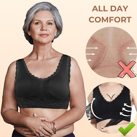 🎁Prendi 1 ricevi 2 GRATIS🎁 - Reggiseno a corsetto comodo con incrocio frontale e chiusura laterale in pizzo