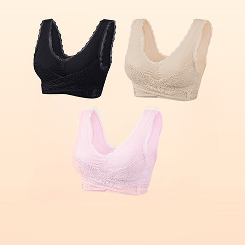 🎁Prendi 1 ricevi 2 GRATIS🎁 - Reggiseno a corsetto comodo con incrocio frontale e chiusura laterale in pizzo