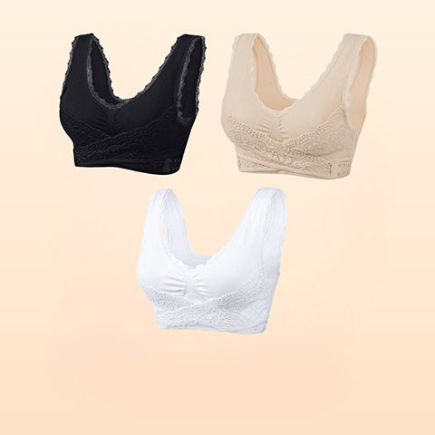 🎁Prendi 1 ricevi 2 GRATIS🎁 - Reggiseno a corsetto comodo con incrocio frontale e chiusura laterale in pizzo