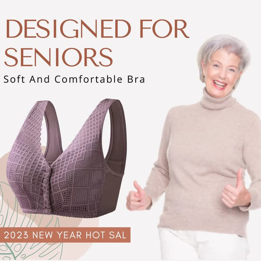 ⏱Offerta limitata - Reggiseno da donna in cotone con bottoni frontali