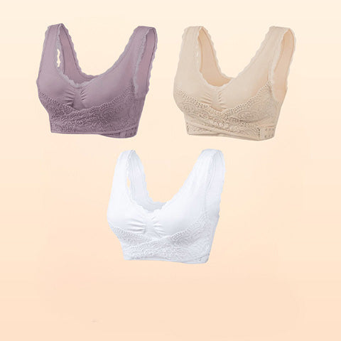 🎁Prendi 1 ricevi 2 GRATIS🎁 - Reggiseno a corsetto comodo con incrocio frontale e chiusura laterale in pizzo