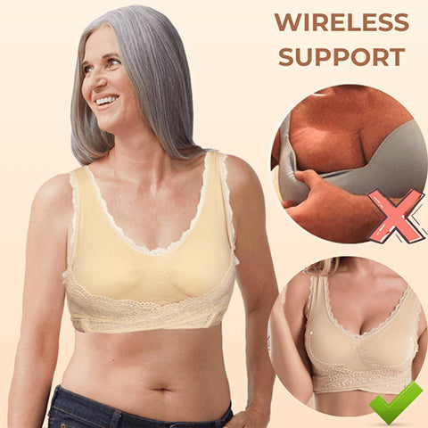 🎁Prendi 1 ricevi 2 GRATIS🎁 - Reggiseno a corsetto comodo con incrocio frontale e chiusura laterale in pizzo