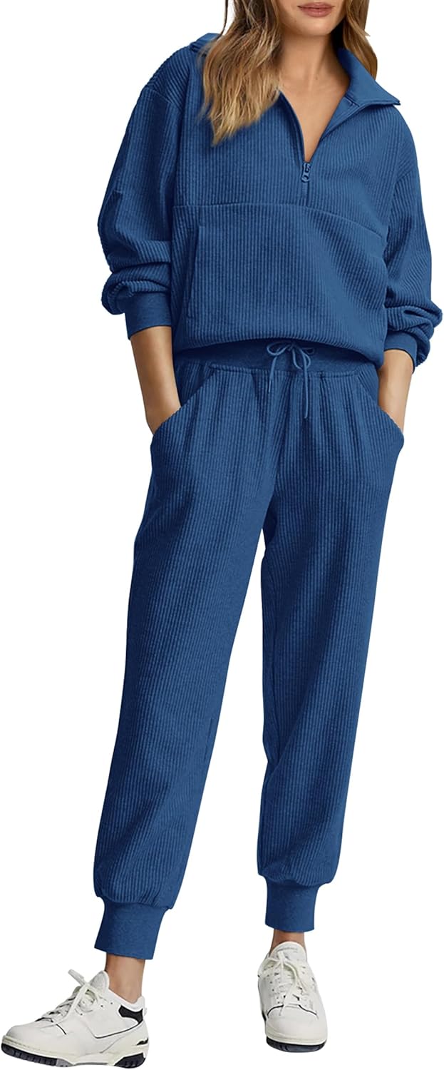 NOVITÀ 🔥 Completo da donna in cotone due pezzi con felpa oversize con coulisse e pantaloni della tuta a gamba larga, set casual