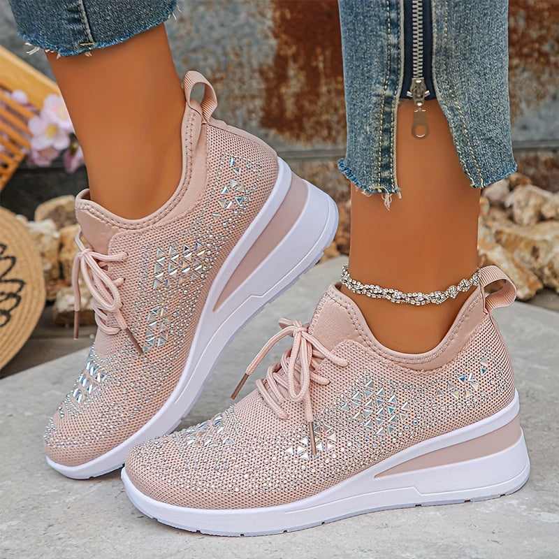 🔥Ultimo Giorno Promozione 70% DI SCONTO - Sneakers Ortopediche Traspiranti con Strass per Donna Casual e alla Moda