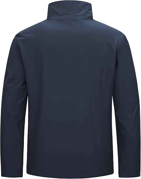 Giacca leggera da uomo Outdoor Ventures, softshell impermeabile con colletto alla coreana foderato in velluto, giacca a vento per escursionismo, corsa, ciclismo e golf