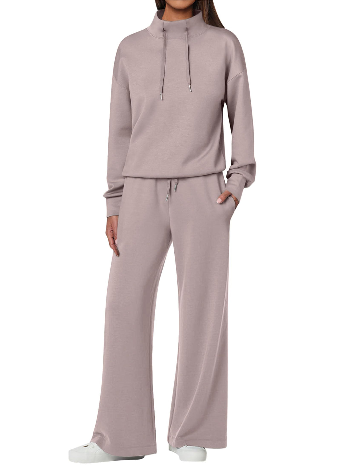 NEU 🔥 Damen Baumwolle Zweiteiler Oversized Kapuzenpullover Weite Beine Jogginghose Lässiges Set