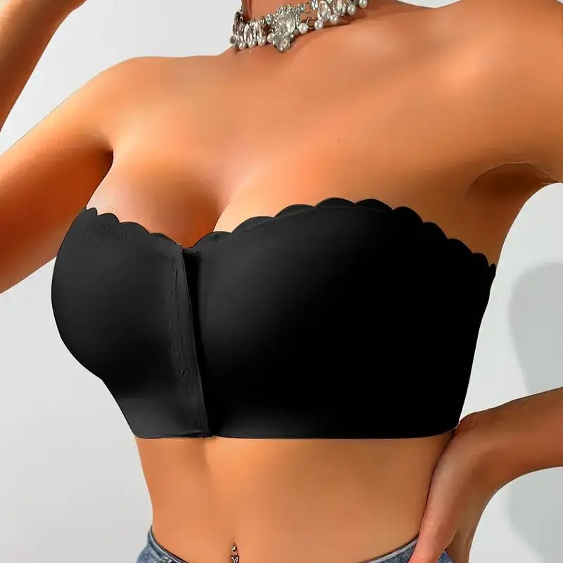 🔥Prendi 1 ricevi 2 gratis❤️Reggiseno a fascia senza spalline con chiusura frontale invisibile