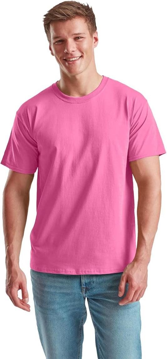 T-shirt da uomo a maniche corte, girocollo, tinta unita, 100% cotone, maglietta estiva da uomo, taglie UK (da S a XXL), nero