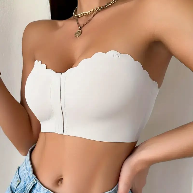 🔥Prendi 1 ricevi 2 gratis❤️Reggiseno a fascia senza spalline con chiusura frontale invisibile