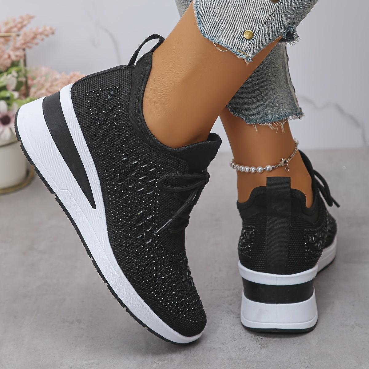 🔥Ultimo Giorno Promozione 70% DI SCONTO - Sneakers Ortopediche Traspiranti con Strass per Donna Casual e alla Moda