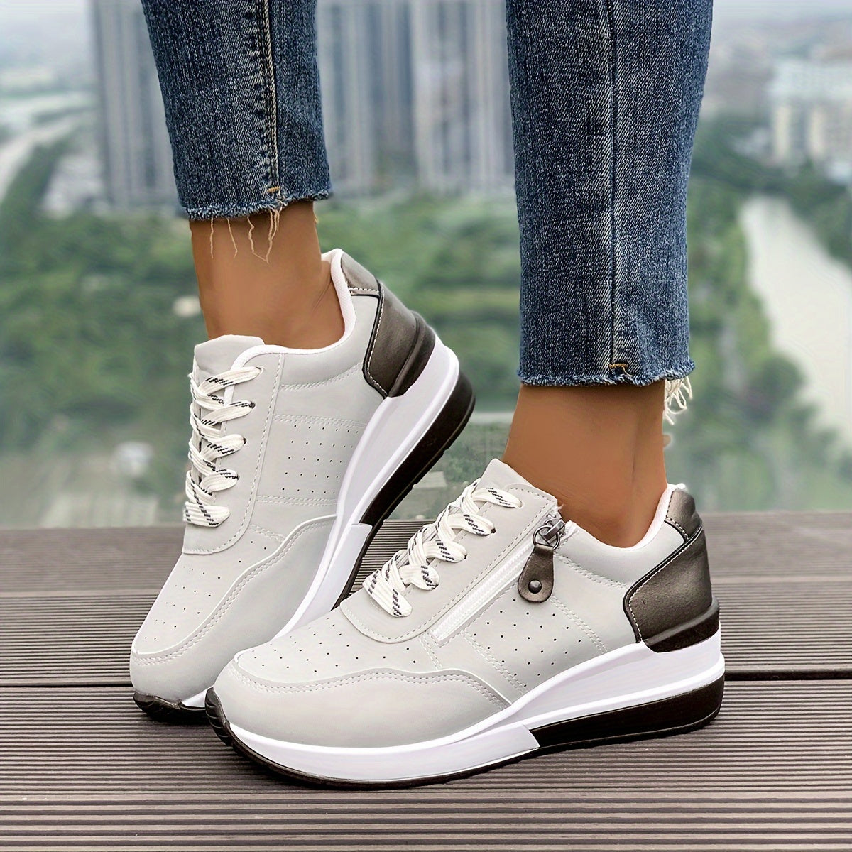 🔥Ultimo Giorno Promozione Sconto del 60% - Scarpe da Ginnastica Ortopediche da Donna Comode con Cerniera Laterale e Suola Spessa