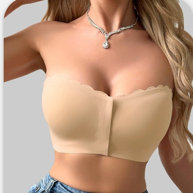 🔥Prendi 1 ricevi 2 gratis❤️Reggiseno a fascia senza spalline con chiusura frontale invisibile