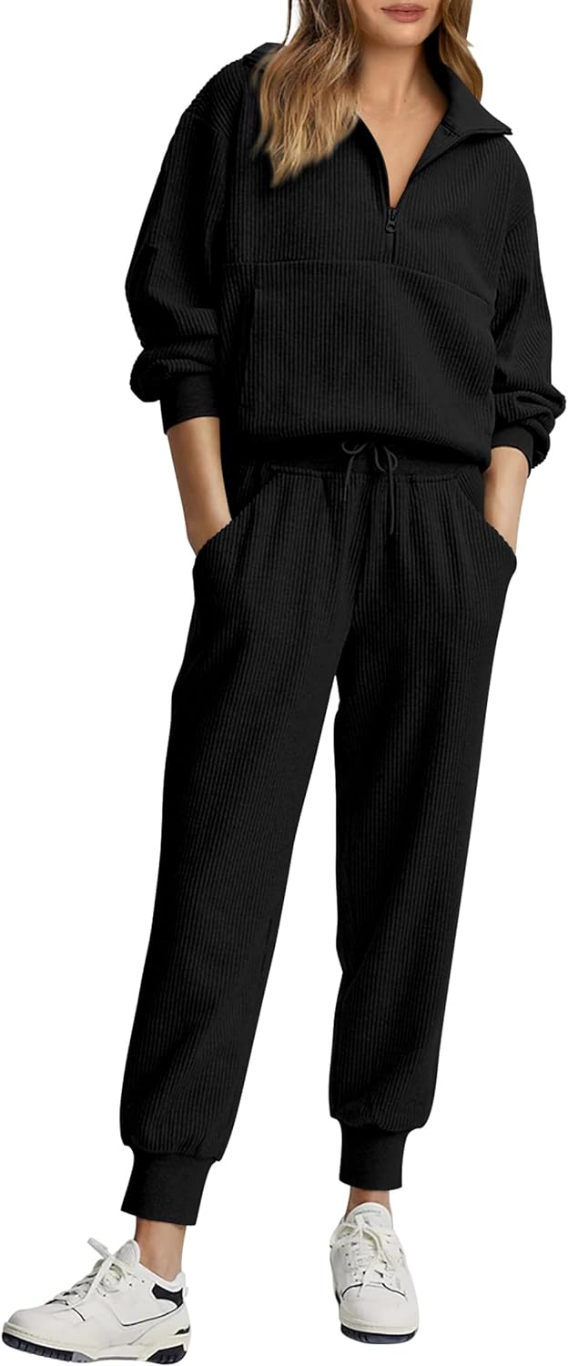 NOVITÀ 🔥 Completo da donna in cotone due pezzi con felpa oversize con coulisse e pantaloni della tuta a gamba larga, set casual