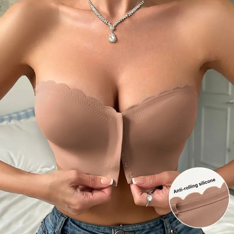🔥Prendi 1 ricevi 2 gratis❤️Reggiseno a fascia senza spalline con chiusura frontale invisibile