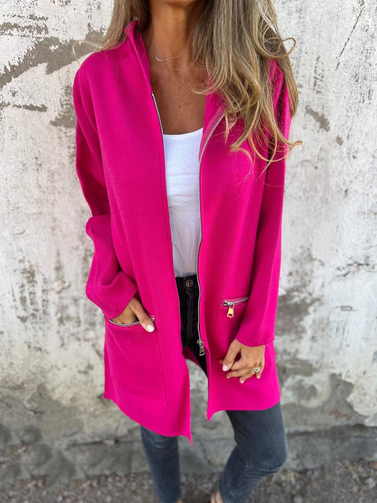 CLEARANCE SALE🔥 Zipper Long Sleeve Hooded Jacket