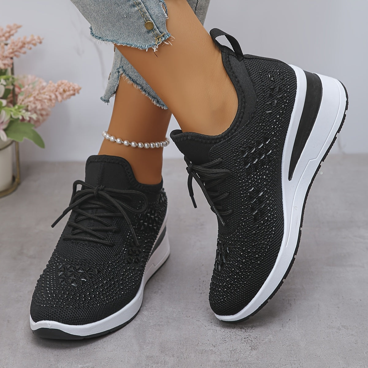 🔥Ultimo Giorno Promozione 70% DI SCONTO - Sneakers Ortopediche Traspiranti con Strass per Donna Casual e alla Moda