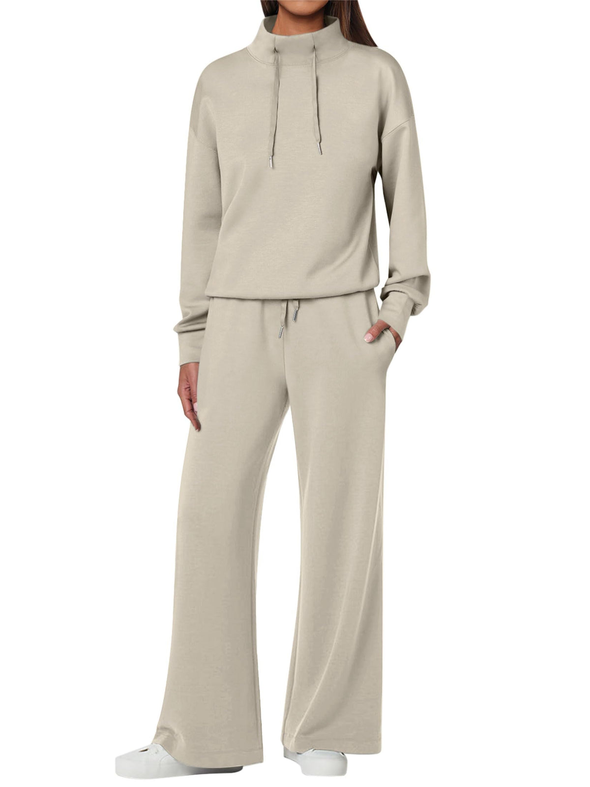 NEU 🔥 Damen Baumwolle Zweiteiler Oversized Kapuzenpullover Weite Beine Jogginghose Lässiges Set