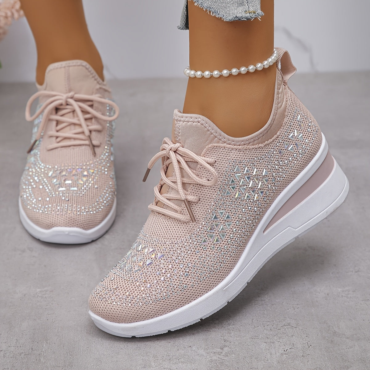 🔥Ultimo Giorno Promozione 70% DI SCONTO - Sneakers Ortopediche Traspiranti con Strass per Donna Casual e alla Moda