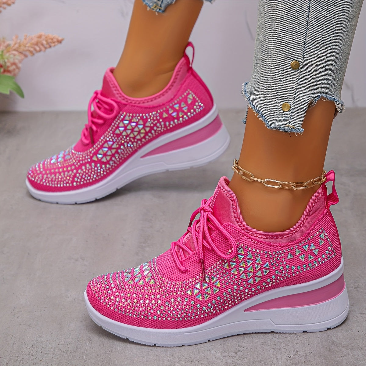 🔥Ultimo Giorno Promozione 70% DI SCONTO - Sneakers Ortopediche Traspiranti con Strass per Donna Casual e alla Moda